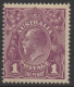 AUSTRALIA 1922 1d VIOLET  KGV  STAMP  PERF.14 1st.WMK SG.57 MNH. - Nuovi