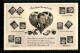 AK Briefmarkensprache, Mein Glück Bist Du Allein  - Briefmarken (Abbildungen)