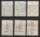 GREECE 1937- 38 Perfin T.E. (bank Of Greece) With Small And Large Holes In 6 Charity Stamps Vl. C 72 - 72 B - 73 - Liefdadigheid