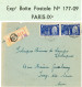 RARE PERFIN PERFORE ENV 1951 L RECOMMANDEE PARIS 109 PAIRE 842 PERFORE EN LIGNE C.N.E.( VERSO AGENCE DE PARIS 9°) - 1921-1960: Moderne