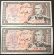 IRAN , A Pair Of 20 Rials With Consecutive Numbers  UNC , - Iran