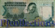 MADAGASCAR 10000 FRANCS 1988/94 PICK 74a VF W/PINHOLES - Madagaskar