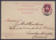 EP CP 10c Rouge (type N°30) Càd LIEGE /15 NOVE 1886 Pour CONSTANTINOPLE (Turquie Levant) (au Dos: Càd Arrivée Bureau All - Cartes Postales 1871-1909