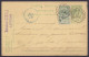 EP "75e An. Royauté" CP 5c Vert (type N°56) + N°56 Càd ANVERS (PL. DE L'AURORE) /6 SEPT 1906 Pour ??? Congo Belge (effic - Postkarten 1871-1909