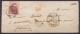 Env. Affr. N°8 P83 Càd MONS /20 SEPT 1854 Pour ALLANCHES (Cantal) - Càd "BELG.5 /20 SEPT.54/ VALnes" - [PD] (au Dos: Càd - 1851-1857 Médaillons (6/8)