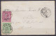 Env. Affr. N°46+56 (tarif Frontalier) Càd BLANDAIN /25 JUIL 1894 Pour Notaire Dubus à ARRAS - Càd "LILLE A PARIS" (ambul - 1893-1900 Fine Barbe