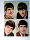 The Beatles, 4 Portraits, Hellgrüner Hintergrund, Künstler AK, Ungelaufen, Ca. 1965 - Unclassified