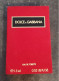 Echantillon Tigette - Perfume Sample - Dolce & Gabbana Velours Ras - Echantillons (tubes Sur Carte)