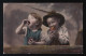 Foto AK Die Fünf Sinne - GESCHMACK- Junge + Mädchen Tracht Obst, Wolfach 9.1.09 - Autres & Non Classés