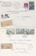 36937# LOT 5 LETTRES FRANCHISE PARTIELLE RECOMMANDE Obl BLIESBRUCK MOSELLE 1967 1968 Pour METZ 57 - Covers & Documents