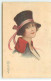 N°22806 - Illustrateur - E. Colombo - Jeune Femme Portant Un Chapeau Avec Un Ruban Rose - Colombo, E.