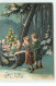 N°17382 - Carte Gaufrée - Joyeux Noël - Enfants Regardant Des Anges Autour D'un Sapin - Autres & Non Classés