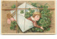 N°15040 - Carte Fantaisie - Bonne Année - Garçon Sortant D'une Enveloppe Avec Plein De Trèfles - Anno Nuovo