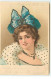 N°17397 - Jeune Femme Portant Un Noeud Dans Les Cheveux - Carte Avec Strasses - Mujeres