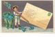 N°16248 - Carte Gaufrée - Garçon écrivant Avec  Un Crayon Décoré De Fleurs - Carte Postale - Deltiologie - Autres & Non Classés