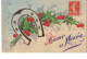 N°15059 - Carte Celluloïd - Bonne Année - Fer à Cheval Et Houx - Anno Nuovo