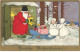 N°23811 - Noël - F. Baumgarten - Herzliche Weihnachtsgrüsse - Père Noël Chargeant De Jouets Un Traîneau, Angelots - Autres & Non Classés
