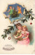 N°23814 - Carte Gaufrée - Noël - Frôhliche Weihnachten - Anges Apportant Un Sapin, Tandis Que Des Enfants Lisent - Otros & Sin Clasificación