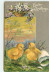 N°15094 - Carte Gaufrée - Easter Greetings - Poussins Et Panier Rempli De Fleurs - Pasen