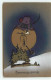 N°19485 - Heureuse Année - Lune Humanisée Fumant La Pipe, Portant Un Chapeau Avec Une Coccinelle Dessus - Año Nuevo