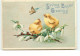 N°15096 - Carte Gaufrée - Loving Easter Greeting - Poussins Sur Des Fleurs Regardant Un Papillon - Pasen