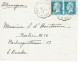 Tarifs Postaux Etranger Du 16-07-1925 (08) Pasteur N° 176 50 C. X 2 Cachet Ambulant Chantelle à Varennes (03) Lettre 20 - 1922-26 Pasteur