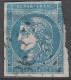 France N° 45 Ceres Emission De Bordeaux 20 C Bleu - 1870 Bordeaux Printing