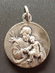 Pendentif Médaille Religieuse Début XXe Argenté "Saint Joseph / Saint Ange Gardien" Religious Medal - Religion & Esotérisme