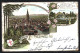 Lithographie Freiburg / Breisgau, Gesamtansicht Und Stadtgarten  - Freiburg I. Br.