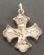 Pendentif Médaille Croix Religieuse Fin XIXe Argent 800 Et Or  "Souvenir De Communion" Religious Medal - Godsdienst & Esoterisme