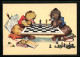 AK Schachspiel, Tiere Beim Spiel  - Schach
