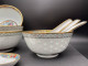 ROYAL SATSUMA 1973 Porcelaine "grains De Riz" Lot De 4x Bols + Cuillères  Pivoine Papillon + Dorures  #240057 - Arte Asiatica