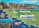 Navigation Sailing Vessels & Boats Themed Postcard Anzio Map Harbour - Voiliers