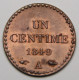 1 Centime 1849 A (Paris), Accent Sur Le E De REPUBLIQUE - 1 Centime