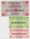 MINISTERE De La GUERRE // P.O.W. // SERVICE Des PRISONNIER De GUERRE // Bon De 1, 5 & 10 Franc - Bonds & Basic Needs