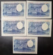 SEQUENTIAL NUMBER SPAIN BANKNOTE LOT 50 PESETAS 1935 AUNC /EBC+/EBC LOTE 5 BILLETES ESPAÑA *COMPRAS MULTIPLES CONSULTAR - 50 Peseten