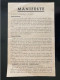 Tract Presse Clandestine Résistance Belge WWII WW2 'Manifest' Le Front De L'Independance... Printed On Both Sides - Documents