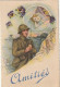 XXX - " AMITIES " - CARTE FANTAISIE - SOLDAT DANS TRANCHEE - TENDRE SOUVENIR  EN MEDAILLON - ILLUSTRATEUR - 2 SCANS - Personnages