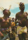 XXX -( AFRIQUE ) - FOLKLORE D' AFRIQUE NOIRE - DANSEURS - JEUNE FEMME SEINS NUS - 2 SCANS - África
