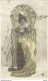 AT / Carte Postale CPA Ancienne ART NOUVEAU Style MUCHA Femme Fleur Voyagée ROUEN - Schilderijen