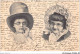 AJRP4-0421 - ENFANTS - GARCON ET FILLETTE A LUNETTES ET CHAPEAUX - Groupes D'enfants & Familles