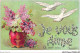 AJRP10-1003 - FLEURS - MUGUETS - JE VOUS AIME COLOMBES - Blumen