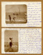 TROUVILLE  (14) : " SCENES DE PLAGE "  Carte Photo (x 2) 1905 - Trouville