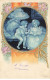 ENFANTS FANTAISIE #26962 COUPLE D ENFANTS COSTUMES D EPOQUE MEDAILLON ART NOUVEAU FLEURS - Scènes & Paysages