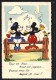 AK Disney`s Micky Und Minnie Maus Auf Zaun  - Stripverhalen