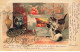 CHATS CHAT #FG35083 CAT KATZE HEUREUX NOEL TROIS CHATS DEVANT LA DINDE DORURE GAUFREE - Katzen