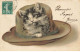 CHAT #32390 CHAT DANS UN CHAPEAU TROUE - Katzen