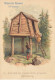 CHROMO #CL31040 BISCUITS PERNOT HABITATION TRADITIONNELLE GERMAINS CABANE SUR PILOTIS - Pernot