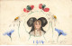 ALSACE #FG38734 DESSIN ORIGINAL ILLUSTRATEUR ALSACIENNE 1914 FLEURS PEINT A LA MAIN - Alsace