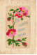 CARTE BRODEE #MK34005 DE COEUR AVEC VOUS FLEURS ROSES - Embroidered